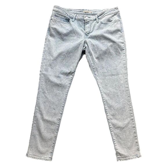 Levis 711 Skinny Jeans Women's  Stretch Denim  Size 33 Light Wash Distressed - Picture 1 of 8